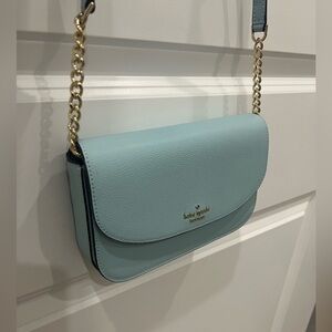 Kate Spade Light Blue Crossbody Bag with Gold Chain